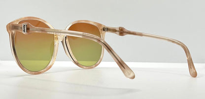 Yves Saint Laurent 781 – Oversized Vintage Sunglasses W|New, Custom Gradient Rose To Bottle Green Lenses-France