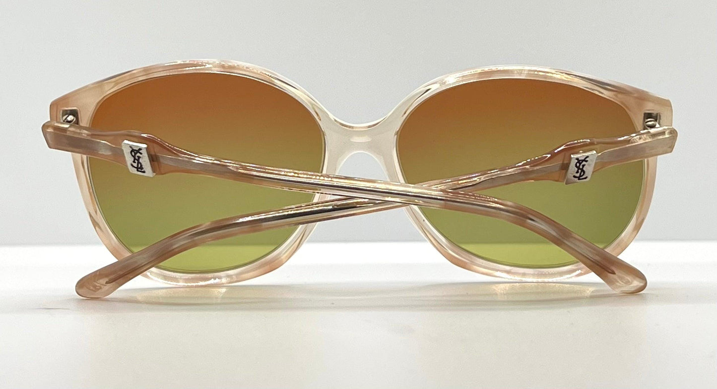 Yves Saint Laurent 781 – Oversized Vintage Sunglasses W|New, Custom Gradient Rose To Bottle Green Lenses-France