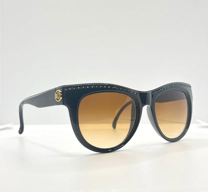 Brigitte Bardot Vintage Sunglasses-Black w|Micro-Crystals-Deadstock France