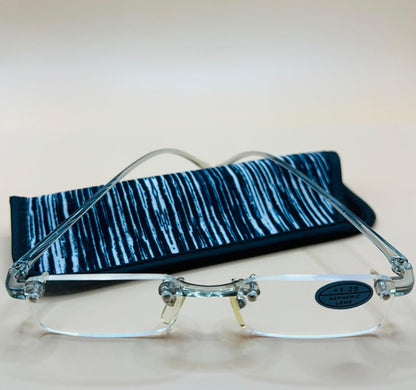 Pablo Zanetti Unisex Reading Glasses | Frameless Rectangular Aspheric Lens