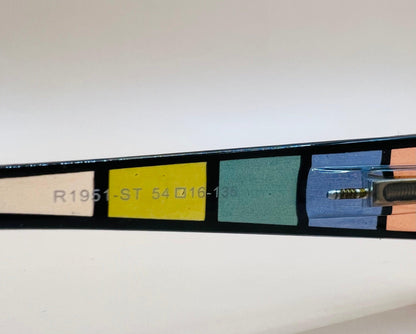 Geometric Narrow Readers. Black Frame Front With Multi-Color Arms