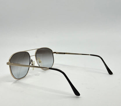 Studio 123-R-Flex Gold Vintage Aviator Sunglasses w|New Grey Gradient Custom Lenses-Deadstock