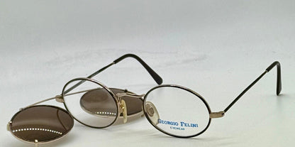 Giorgio Felini W1480 G|To Vintage Eyeglasses-Deadstock Unworn With Original Clip-On