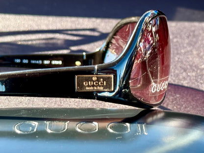 Gucci Gg 1414|S 807 Black Wraparound Sunglasses 67Mm-Y2K Vintage Deadstock-Full Kit