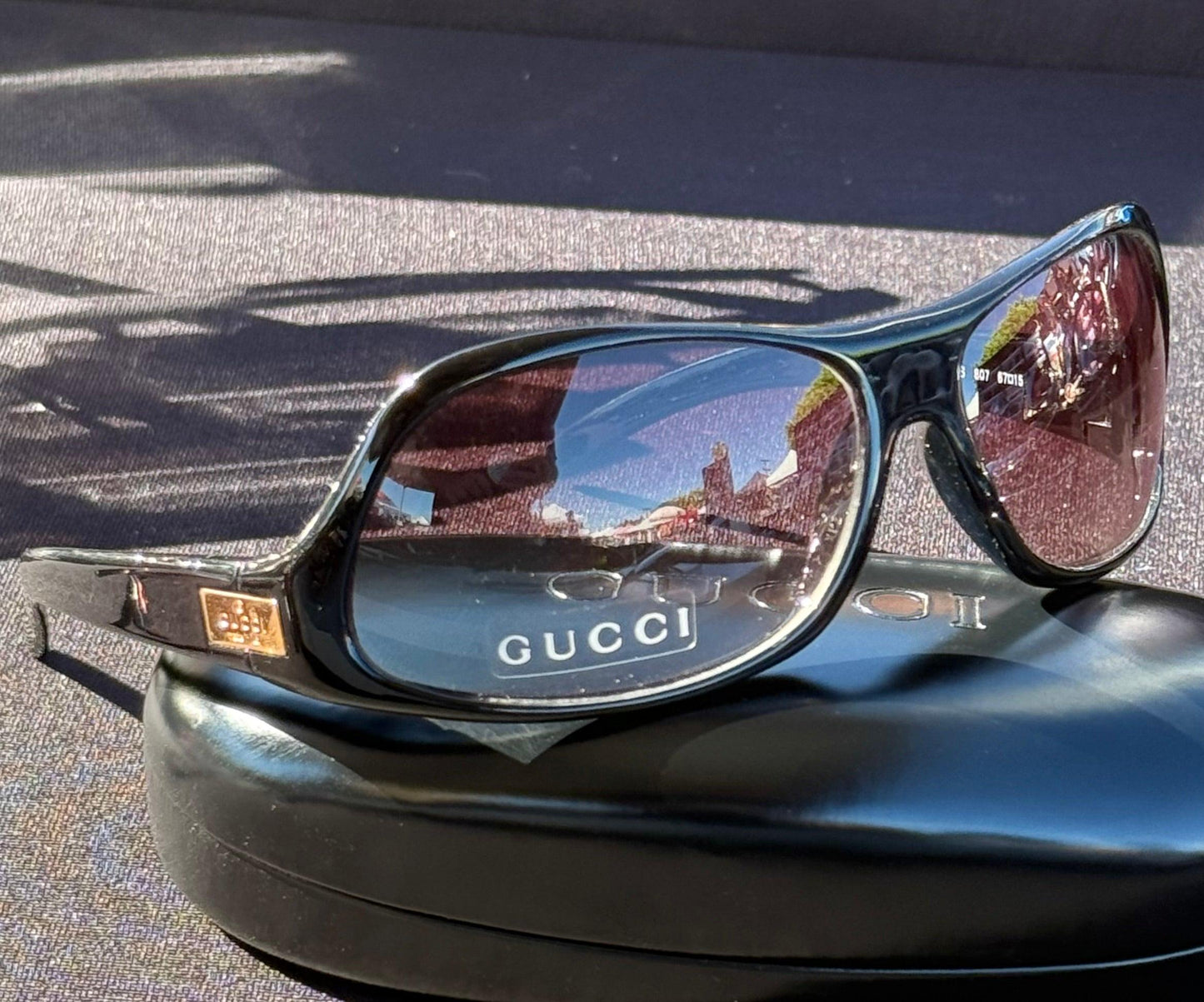 Gucci Gg 1414|S 807 Black Wraparound Sunglasses 67Mm-Y2K Vintage Deadstock-Full Kit