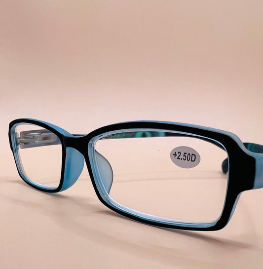 Pablo Zanetti Narrow Rectangular Stylish Frame Designer Fashion Reading Glasses-Matte plastic frame in a Variety of colors and magnification
