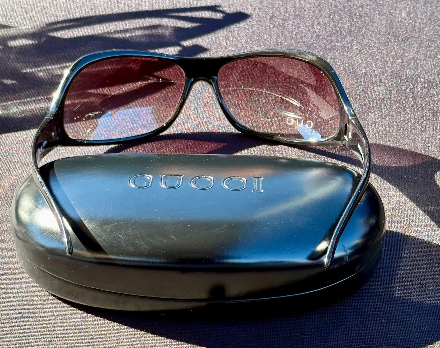 Gucci Gg 1414|S 807 Black Wraparound Sunglasses 67Mm-Y2K Vintage Deadstock-Full Kit