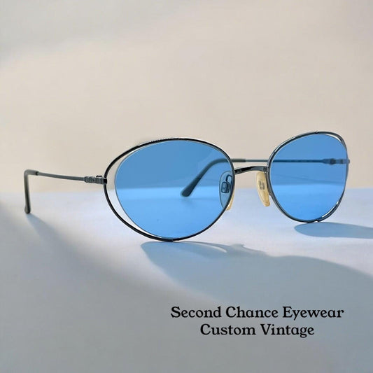 Vintage Yves Saint Laurent 4163 c.Y385 Sunglasses – Deadstock – Made in Italy – Custom Blue Lenses