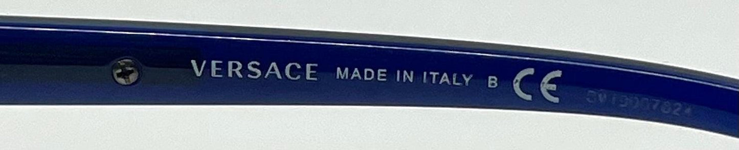 Versace 3269 5125 Blue Semi Rimless Eyeglasses 55mm -Italy-Deadstock|Unworn