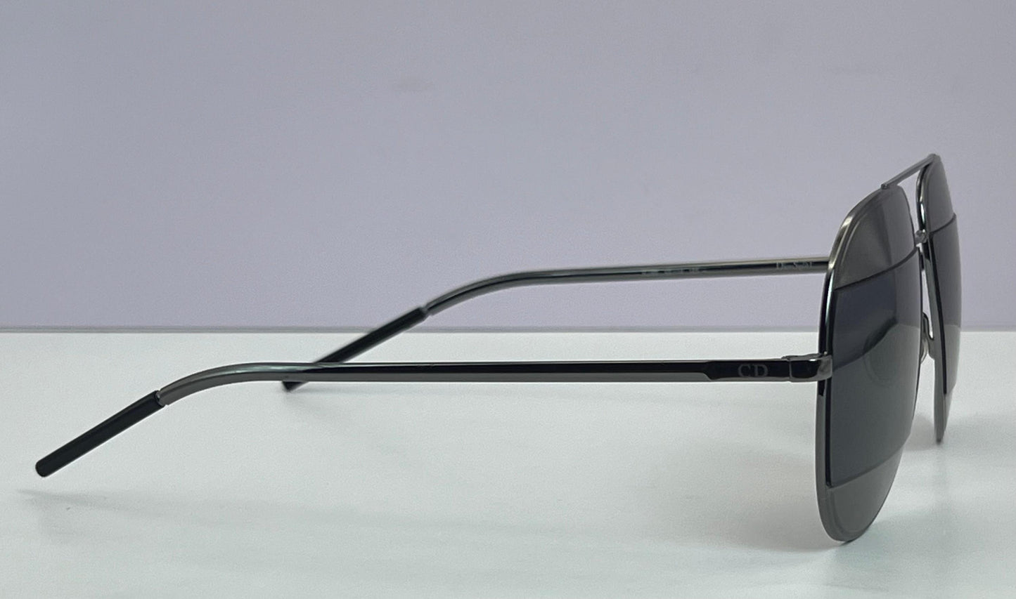 Christian Dior Split 1 Aviator Sunglasses-Gunmetal Frame With Grey|Blue Lens Combo