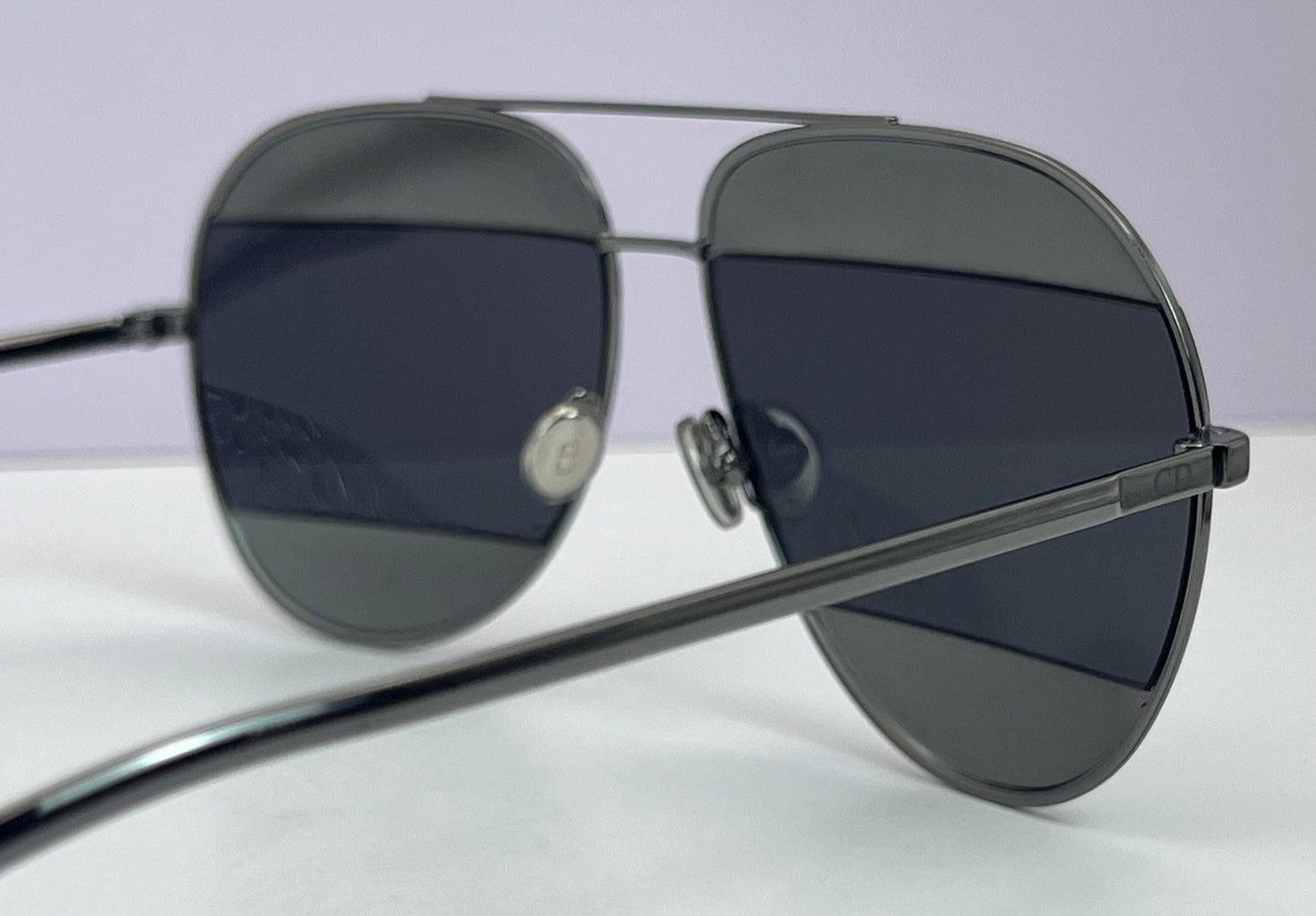 Christian Dior Split 1 Aviator Sunglasses-Gunmetal Frame With Grey|Blue Lens Combo