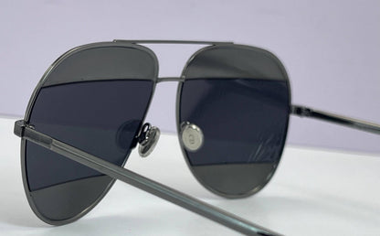 Christian Dior Split 1 Aviator Sunglasses-Gunmetal Frame With Grey|Blue Lens Combo