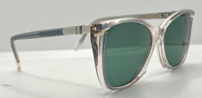 Ysl Sl 611 Vintage Sunglasses-Clear Grey W|New Green Custom Lenses-54Mm-Nos