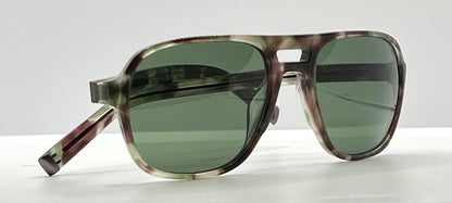 John Varvatos Classic Sunglasses – Camo Horn Acetate – Green Lenses – Bnib