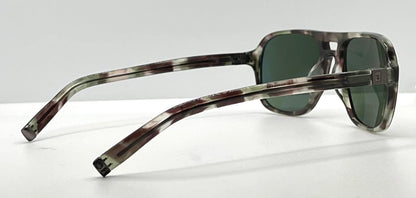 John Varvatos Classic Sunglasses – Camo Horn Acetate – Green Lenses – Bnib