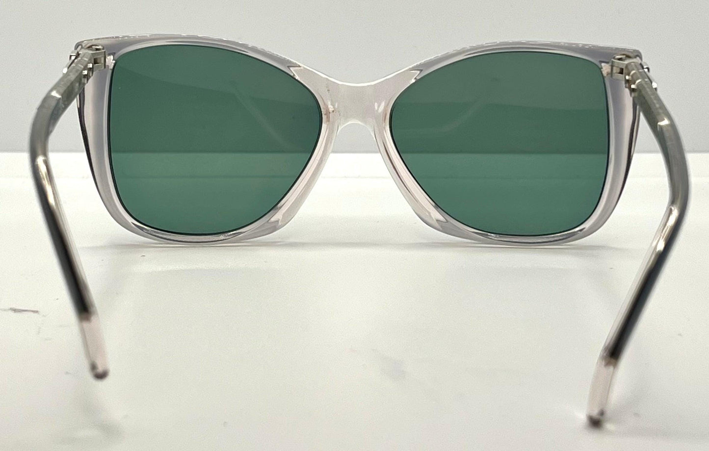Ysl Sl 611 Vintage Sunglasses-Clear Grey W|New Green Custom Lenses-54Mm-Nos