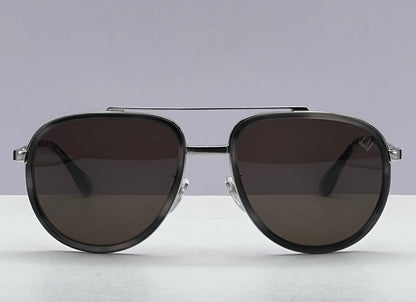 Dunhill Pilot Sunglasses-*3P Sdh133 0579-Silver Havana-Dbl Bridge-100% Authentic