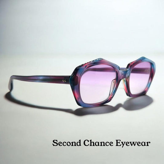 Swan 5 1|2 1950's Vintage Multi-Color Translucent Frame Renewed with Brand New Berko's Designs Lenses