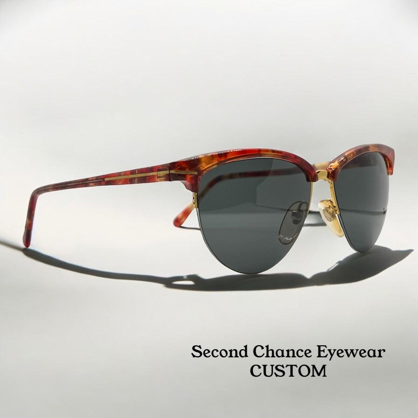 Versace 312|S Red Tortoise Vintage Sunglasses w|New Custom Lenses-52mm-Italy-Unworn