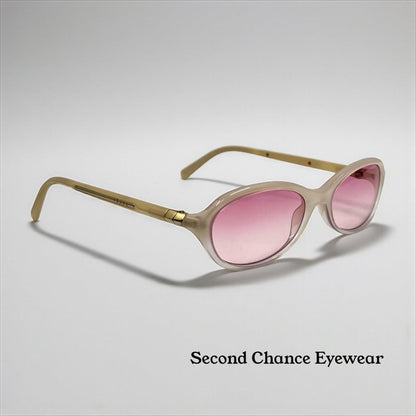 Prada Vpr 05O Y2K Vintage Oval Sunglasses Beige W| Custom Pink Gradient Lenses