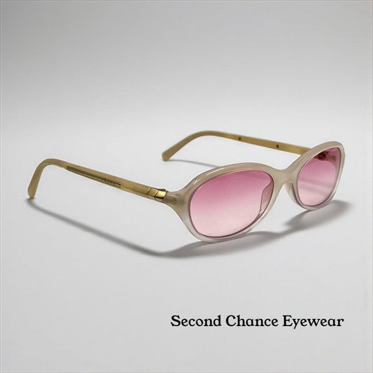 Prada Vpr 05O Y2K Vintage Oval Sunglasses Beige W| Custom Pink Gradient Lenses