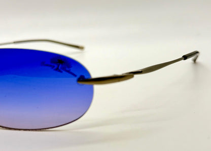 Tommy Bahama Tb7|Sa Sunglasses Rimless Shield Matte Silver Purple Y2K Deadstock