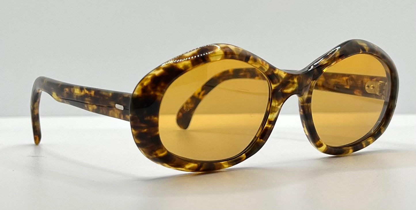 Amanda 5 1|4 Vintage Sunglasses W|New, Custom Solid Amber Day|Night Lenses-France