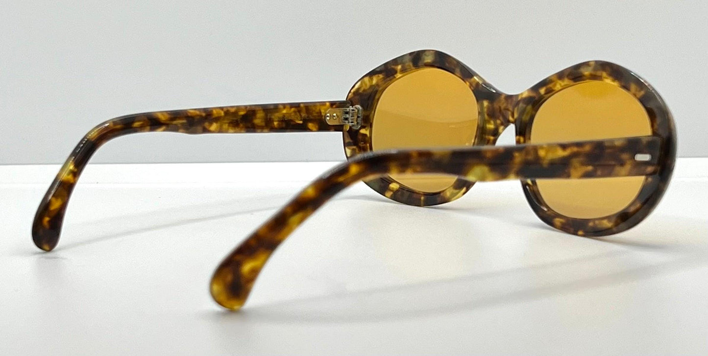 Amanda 5 1|4 Vintage Sunglasses W|New, Custom Solid Amber Day|Night Lenses-France