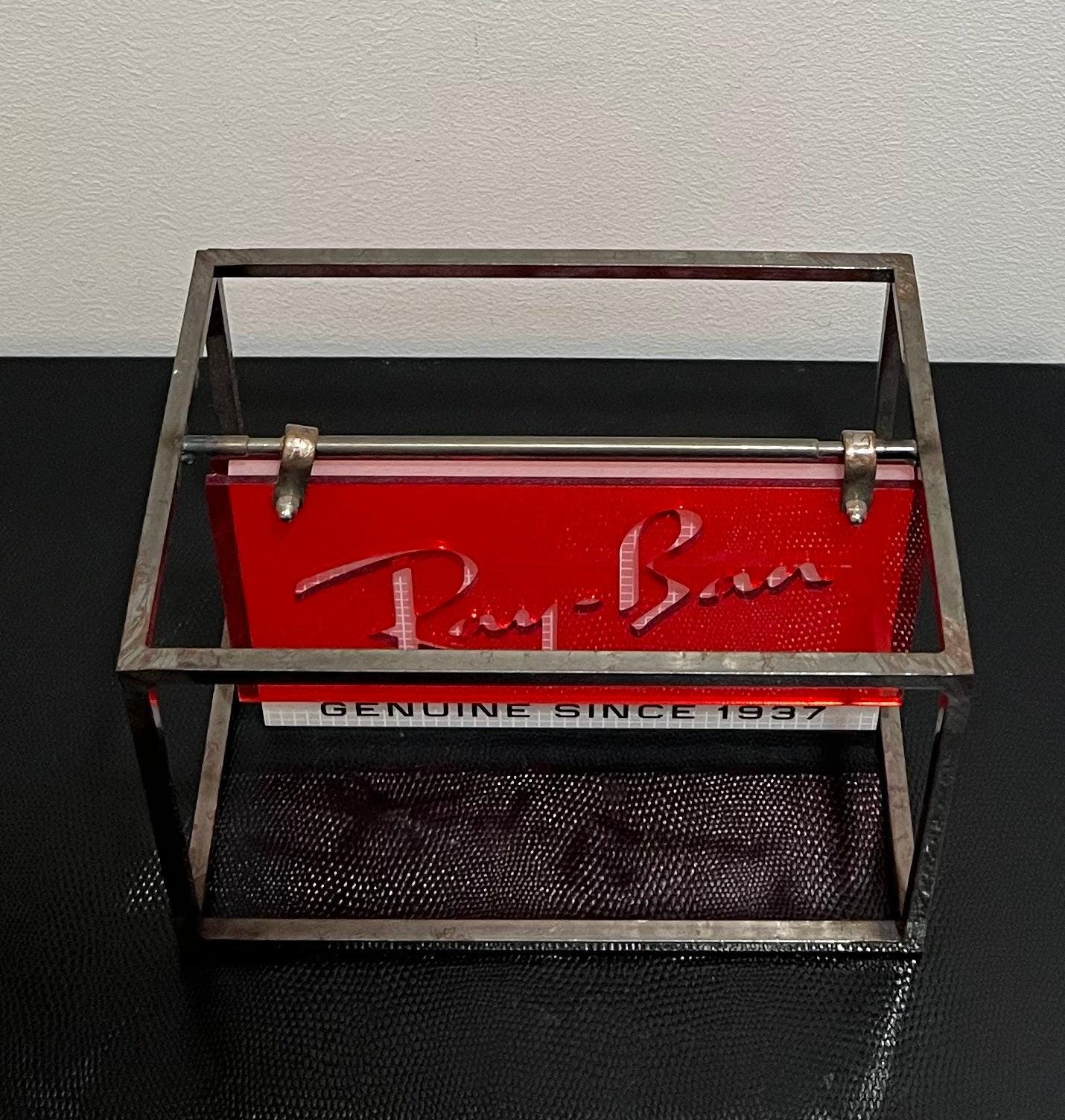 Ray-Ban “Genuine Since1937” Double Sided Metal|Plexi Counter Display-Authentic