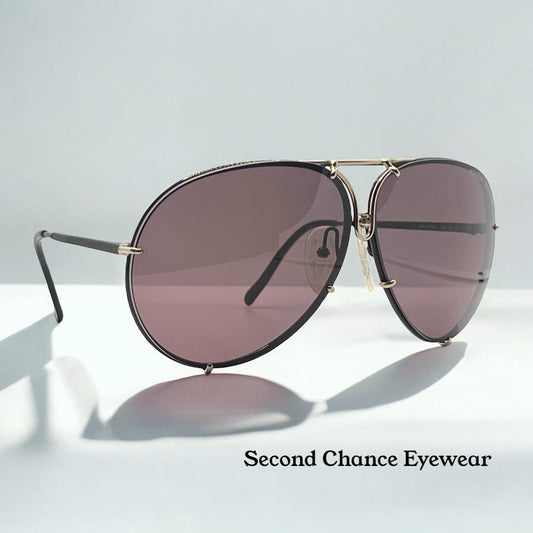 Porsche Design By Carrera 5621 91 – Matte Black Vintage Sunglasses– Interchangeable Lenses – Full Kit