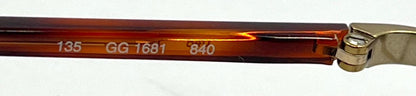 Gucci Gg1681 840 Vintage Deadstock Eyeglass Frame Gold Tortoise 135 Italy