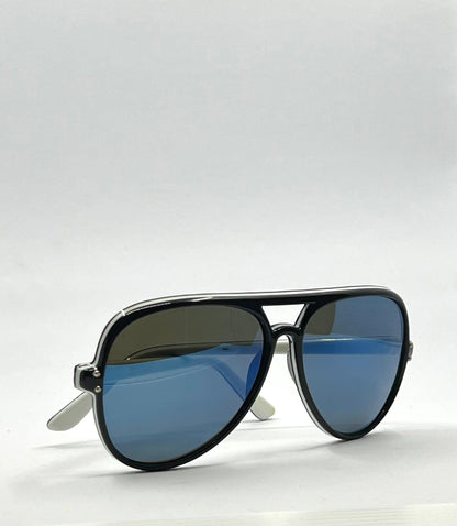 Vintage Japanese Aviator Sunglasses – Amb. Japan – Deadstock – Blue Mirror Tint