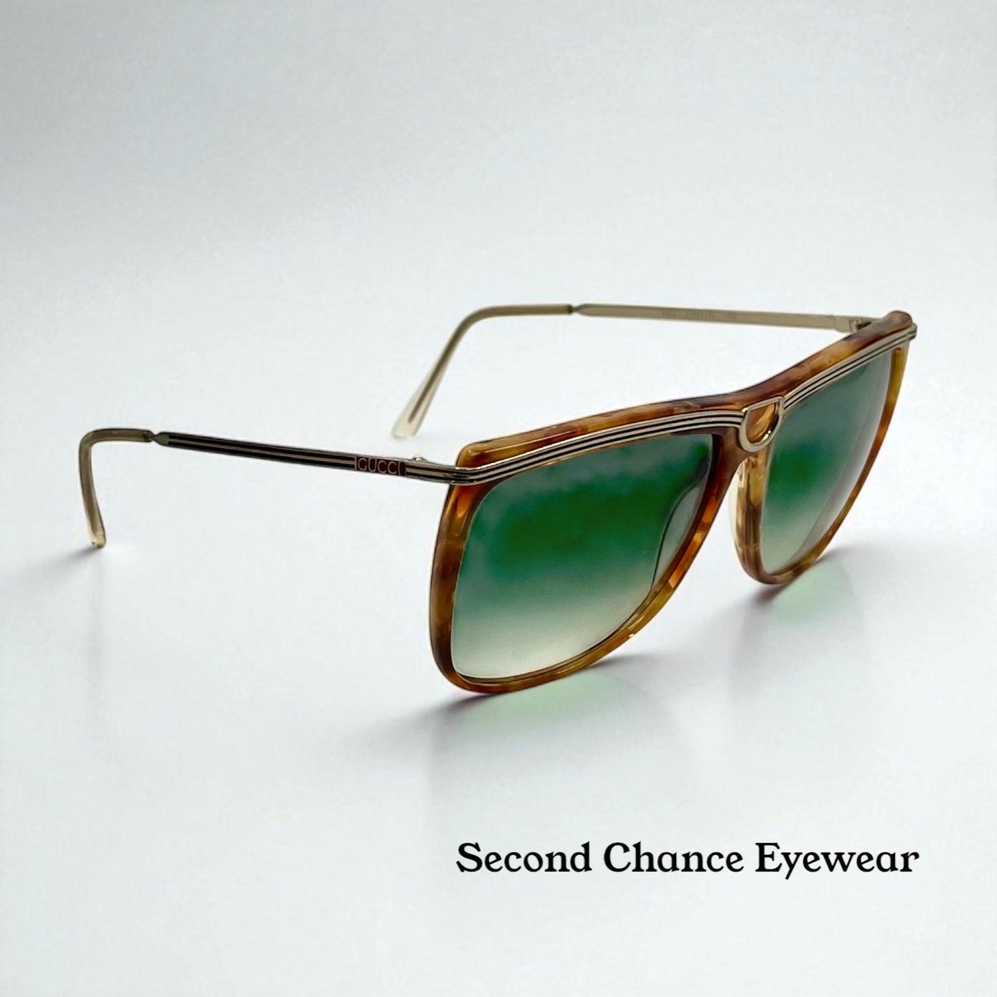Gucci Gg 2307|S Vintage Sunglasses W|New Gradient Aquamarine Tinted Custom Lenses