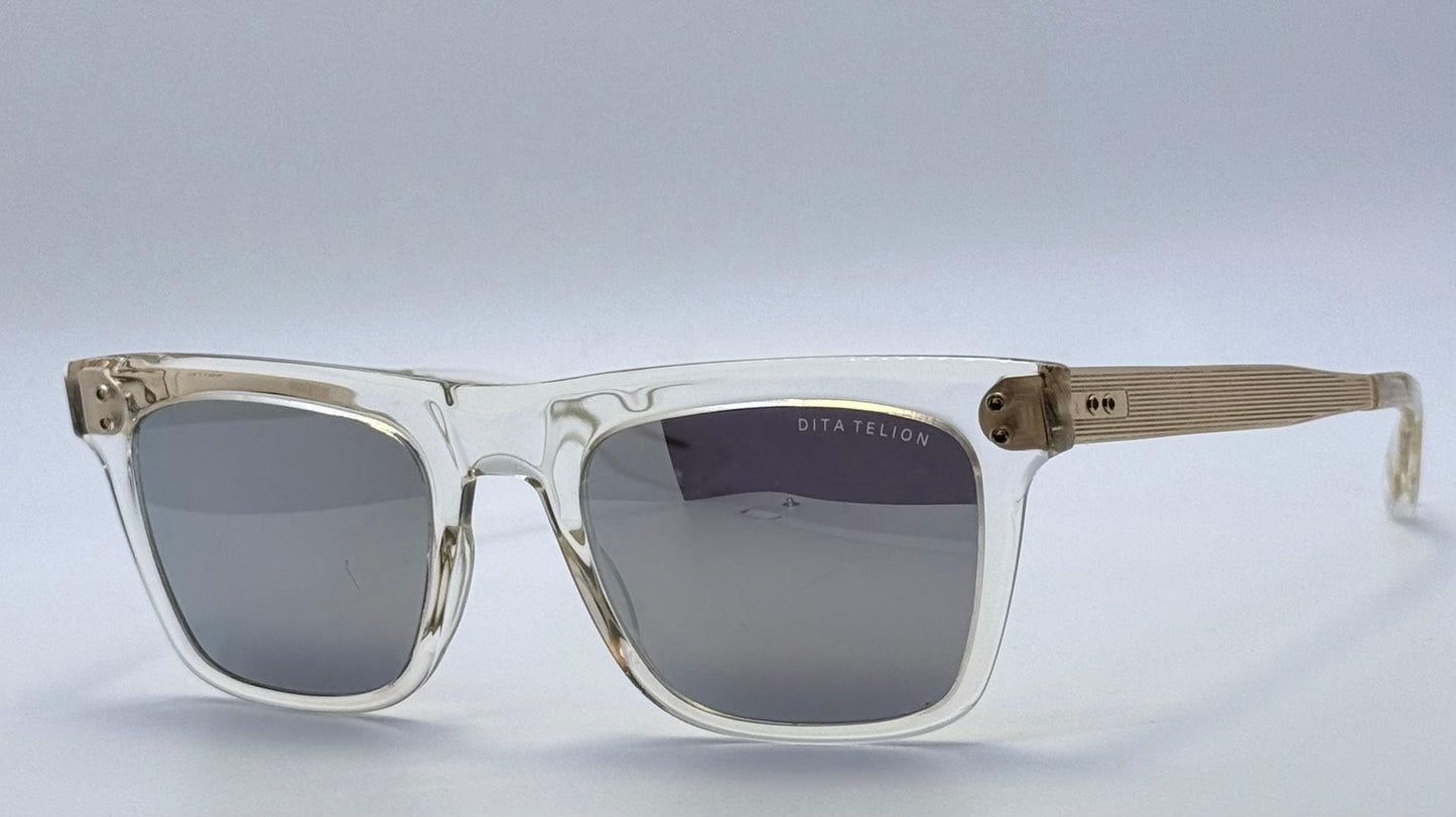 Dita Telion Clear Gold – Rare Handcrafted Japan Acetate & Titanium Sunglasses 51Mm