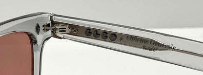 Garrett Leight X Officine Générale Ogx Crystal W|New, Solid Rose Custom Tinted Lenses