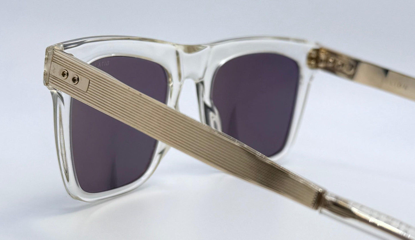 Dita Telion Clear Gold – Rare Handcrafted Japan Acetate & Titanium Sunglasses 51Mm