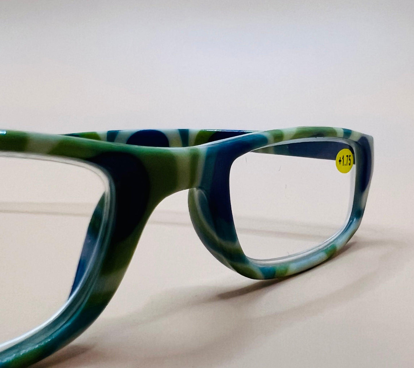 Brand New Geometric Narrow Readers. Featuring A Blue|Green Multi-Color Design With Matching Case