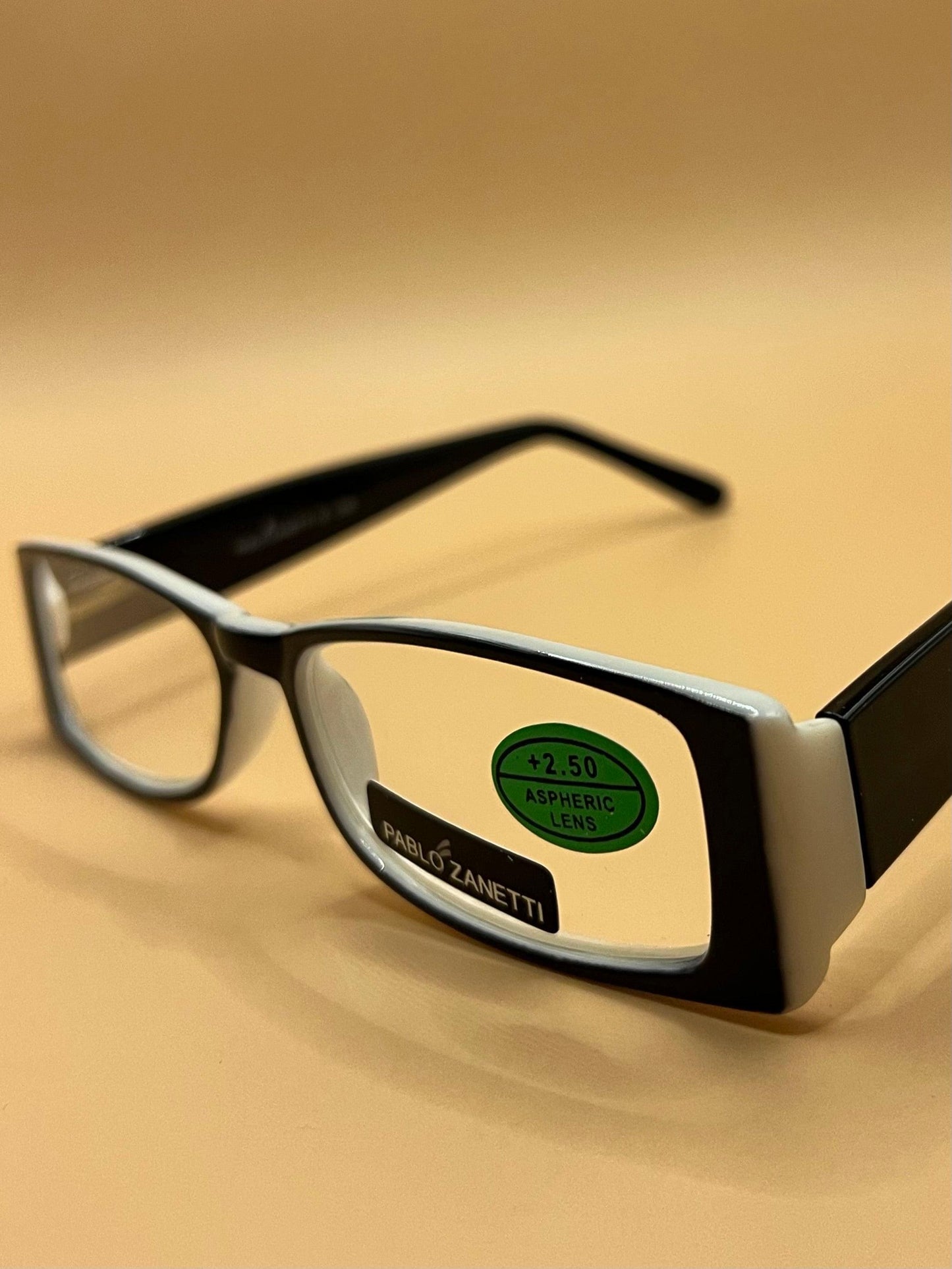 Pablo Zanetti Geometric Narrow Reading Glasses | Colorful Rectangular Frames w| Aspheric Lens