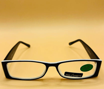 Pablo Zanetti Geometric Narrow Reading Glasses | Colorful Rectangular Frames w| Aspheric Lens