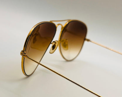 Ray-Ban Classic Aviator Sunglasses-Rb3025 001|51-Gold Frame W| Brand New Gradient Brown Lenses