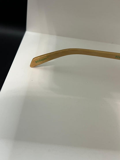 Ecospek Bamboo Reading Glasses Rectangular Rimless Gold, Slim Classic | Brand New