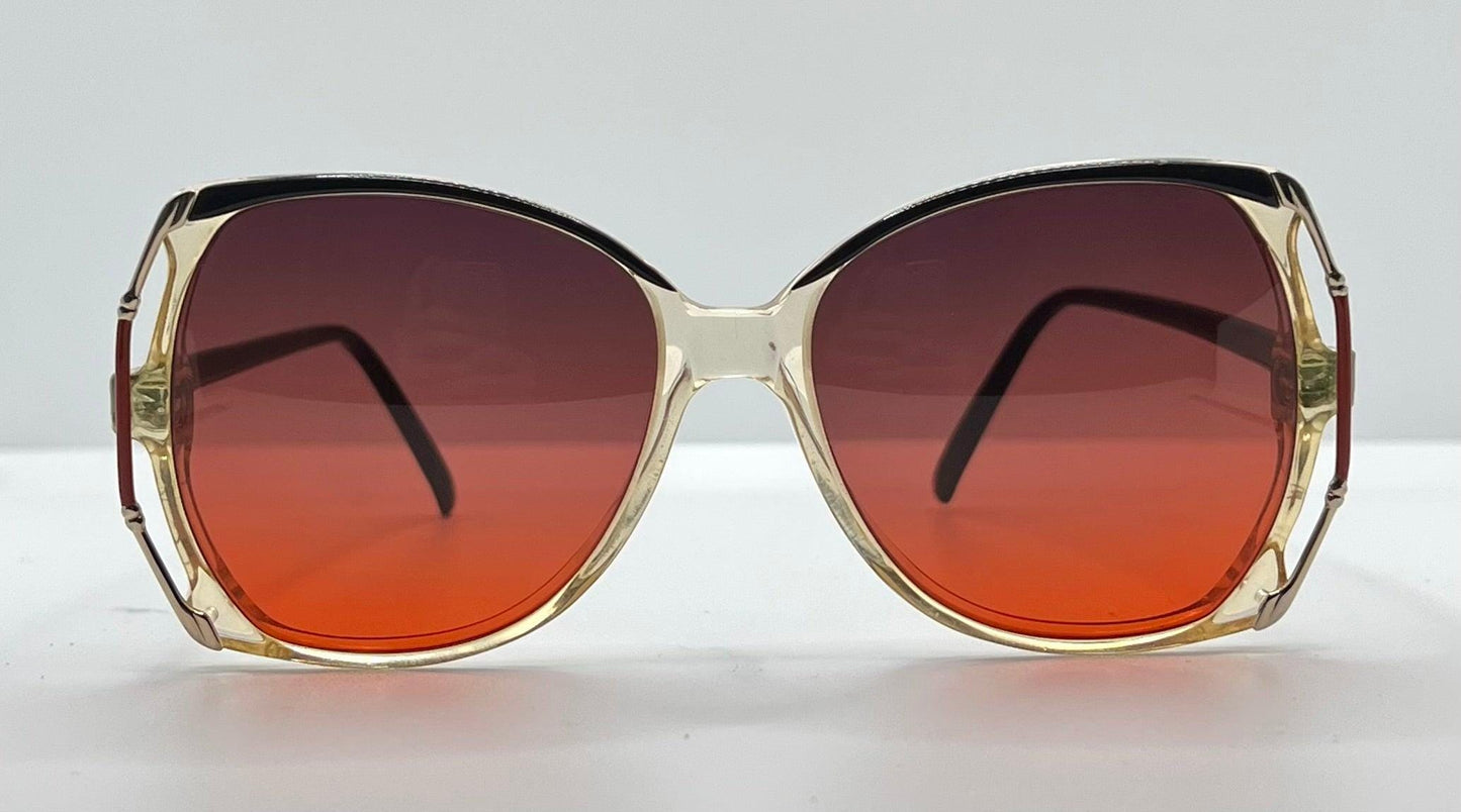 Sophia Loren Oversized Cat-Eye Sunglasses W|New, Custom Dark Grey|Blood Orange Gradient Lenses – Unknown Model