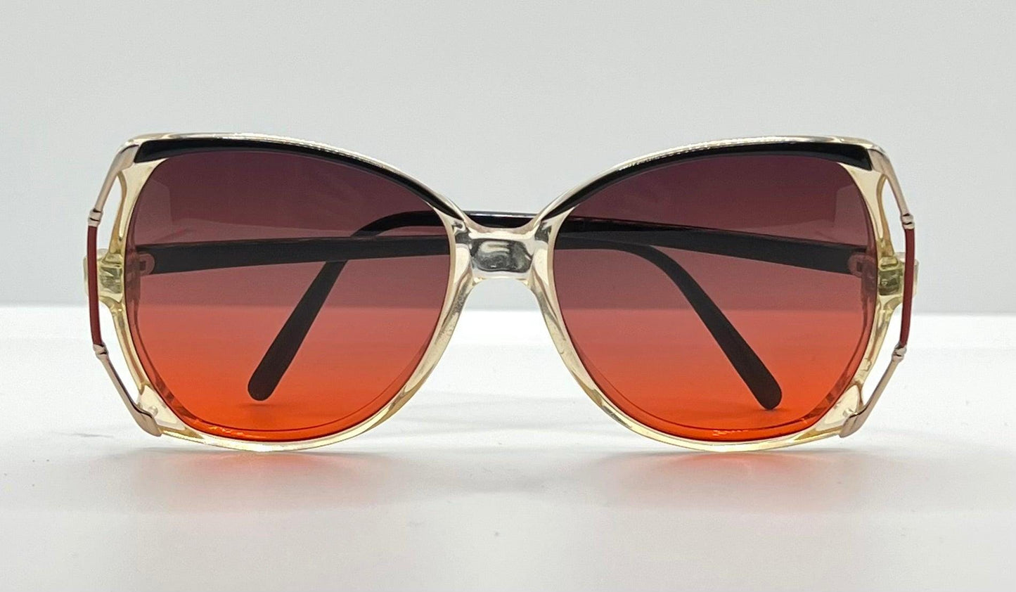 Sophia Loren Oversized Cat-Eye Sunglasses W|New, Custom Dark Grey|Blood Orange Gradient Lenses – Unknown Model