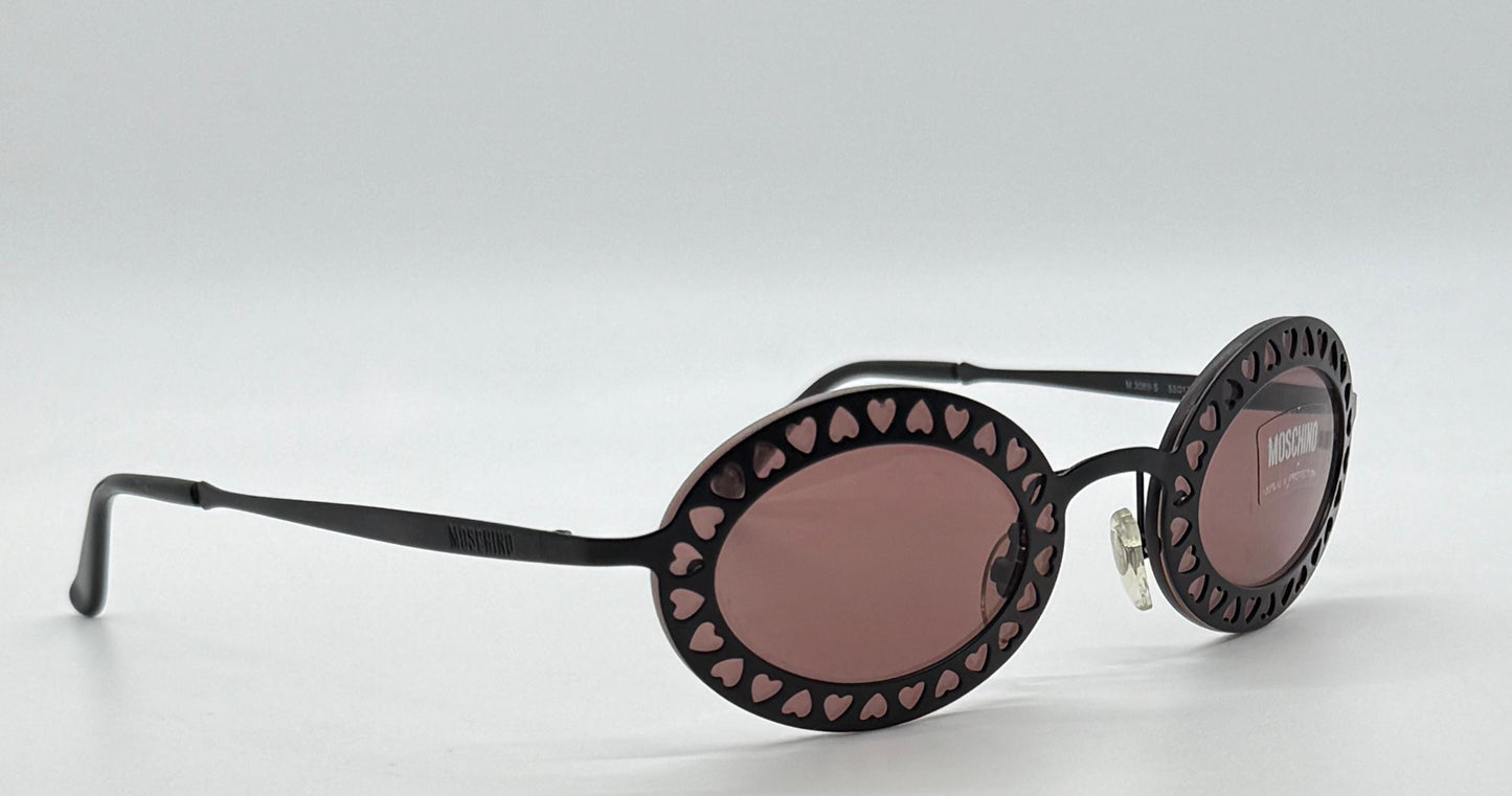 Moschino M3089-S 53017 Heart Cutout Sunglasses-Made In Italy-Vintage Deadstock