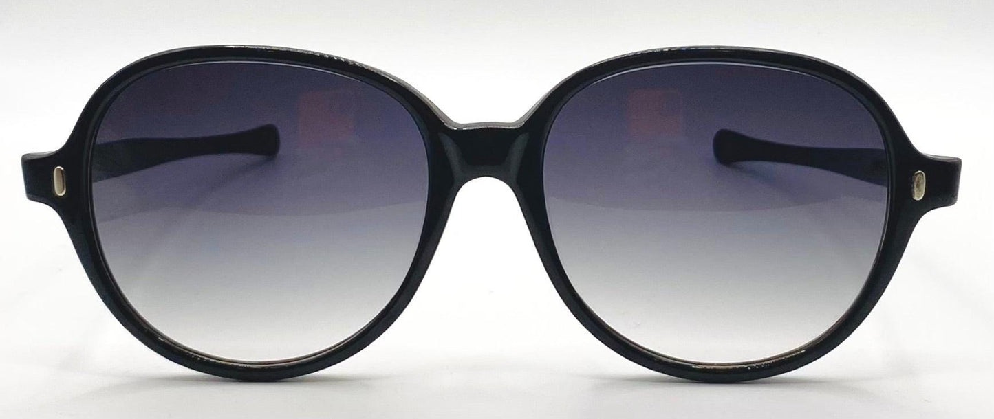 Vintage 1960S Sunmodes By Sro Rectangular Black Sunglasses W|New Custom Grey Gradient Berko’S Designs Lenses