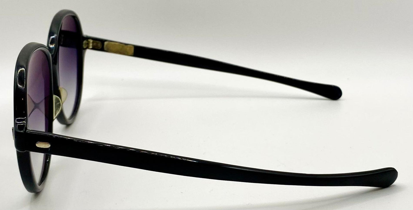 Vintage 1960S Sunmodes By Sro Rectangular Black Sunglasses W|New Custom Grey Gradient Berko’S Designs Lenses