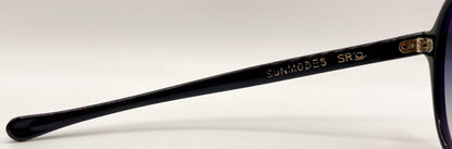 Vintage 1960S Sunmodes By Sro Rectangular Black Sunglasses W|New Custom Grey Gradient Berko’S Designs Lenses