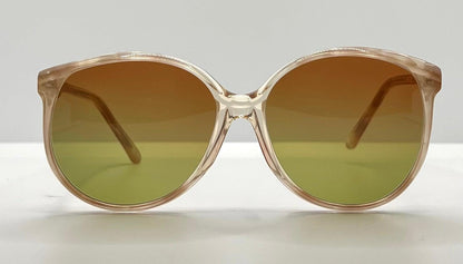 Yves Saint Laurent 781 – Oversized Vintage Sunglasses W|New, Custom Gradient Rose To Bottle Green Lenses-France
