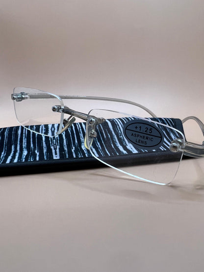 Pablo Zanetti Unisex Reading Glasses | Frameless Rectangular Aspheric Lens