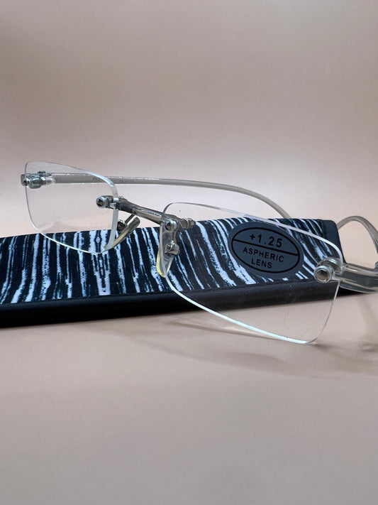 Pablo Zanetti Unisex Reading Glasses | Frameless Rectangular Aspheric Lens